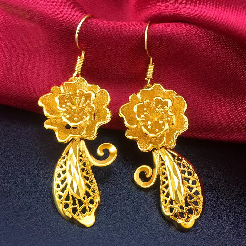 Gold Jewelry Decoration Marriage Imitation Bridal Earrings