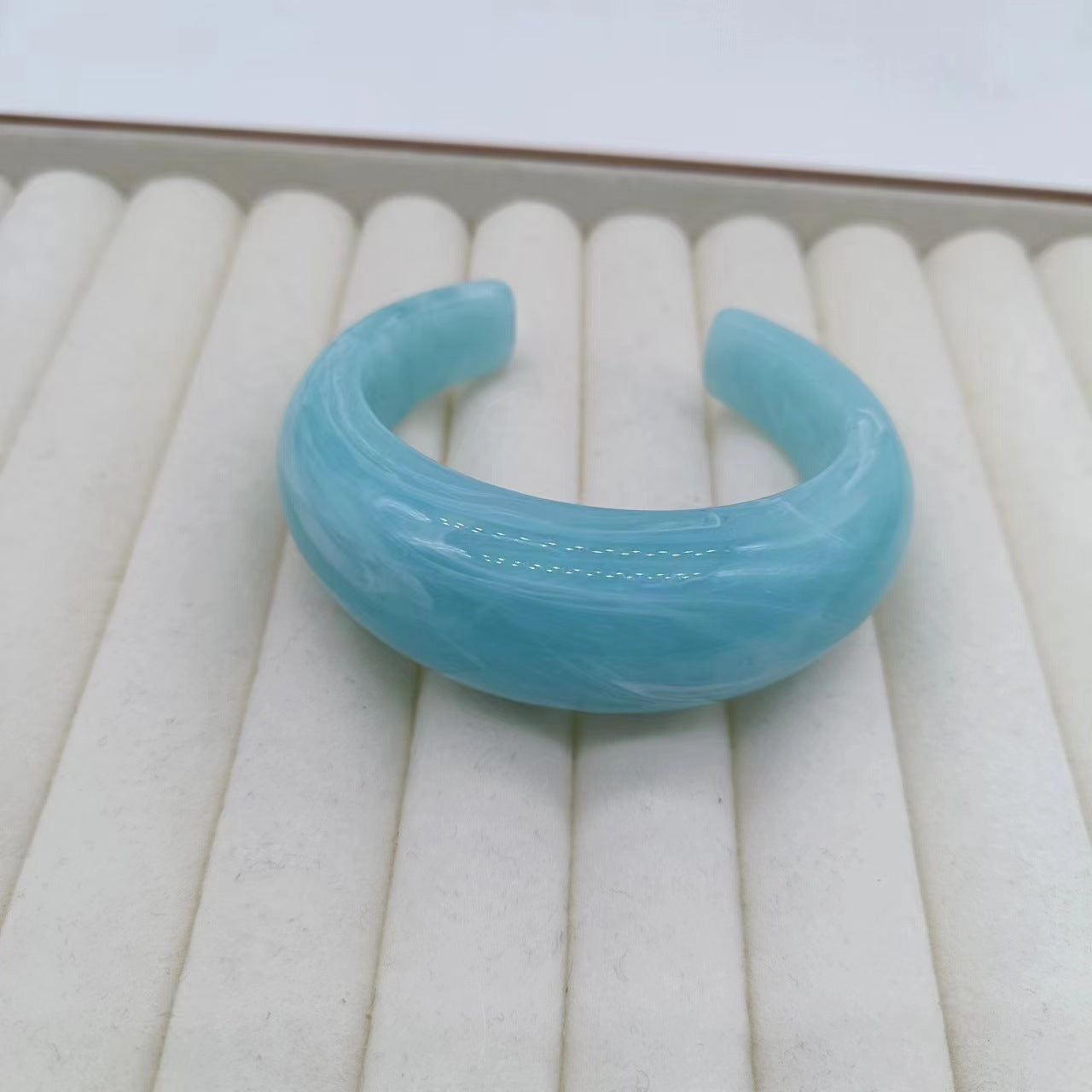 Orange Crescent Acrylic Design Simple High Sense Rings