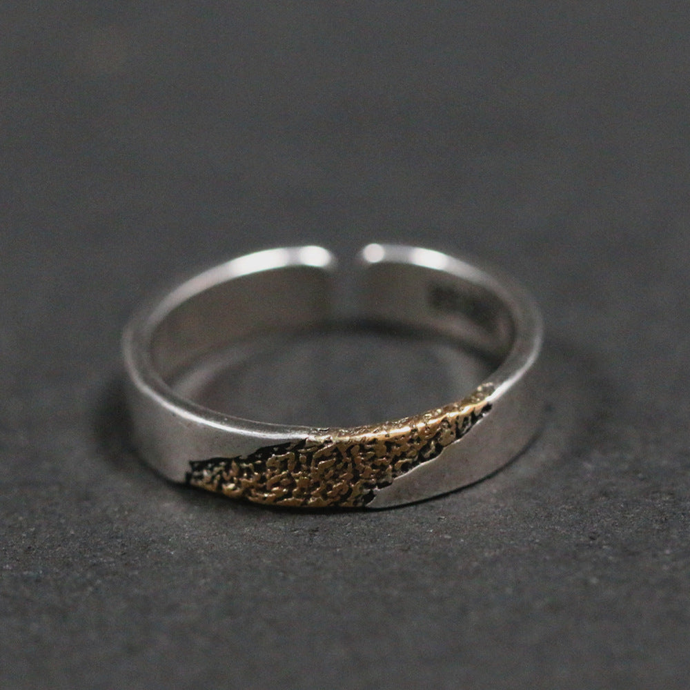 Men's Thai Sier Index Finger Gold Simple Rings