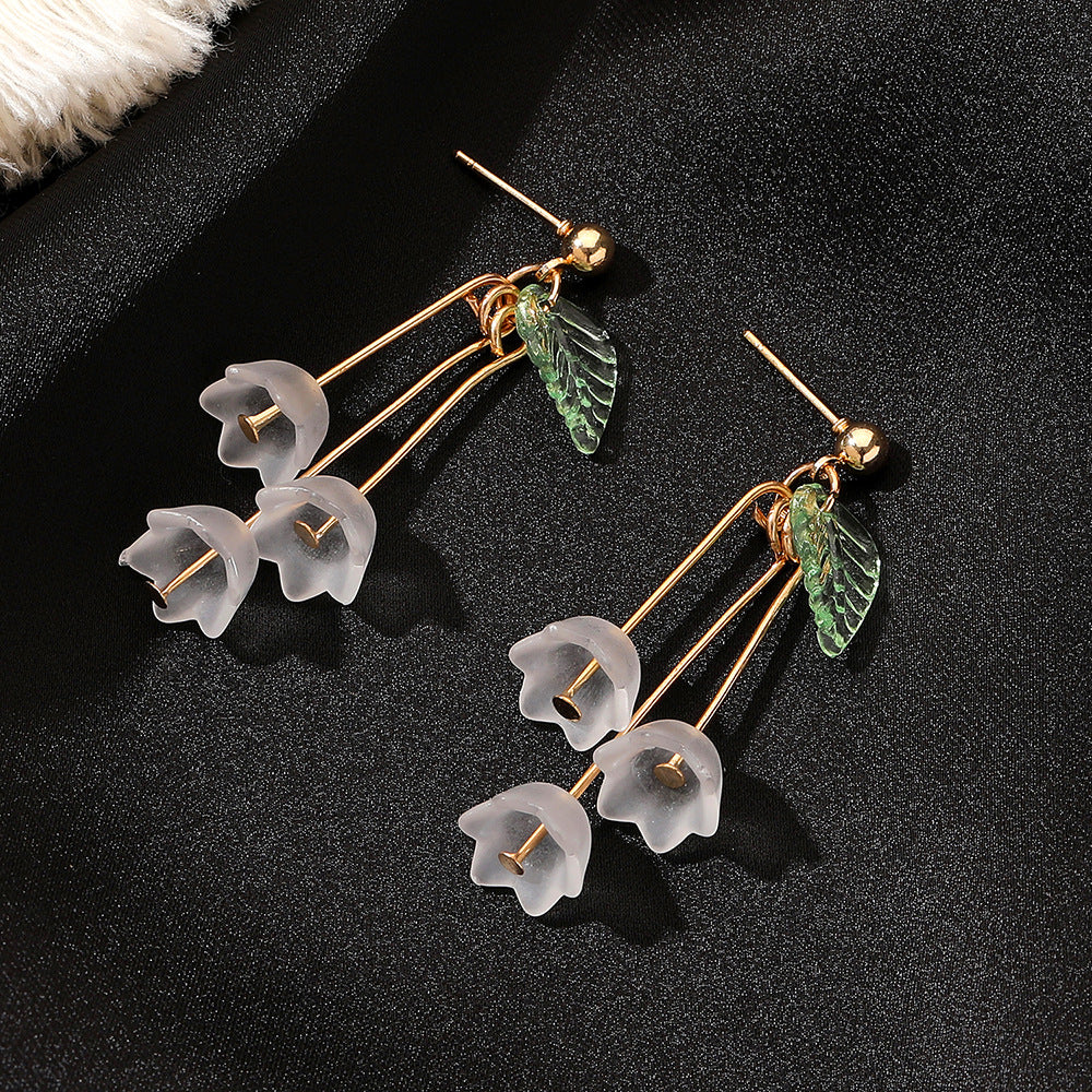 Ice Flower Tassel Elegant Long Crystal Rings