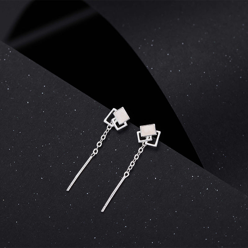 Square Lines Light Luxury Minority Fashion Cold Style Epoxy Rings