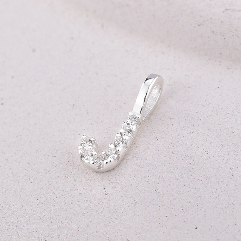 Sier Simple Diamond Letters English Personalized Pendants
