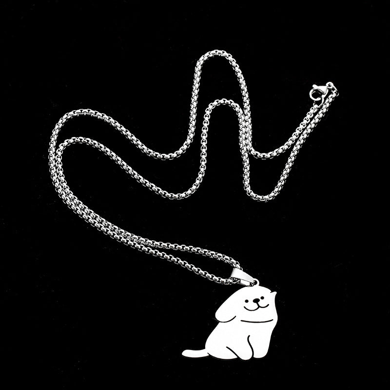Women's & Men's Hop Cute Puppy Titanium Steel Fashion Girlfriends Necklace
