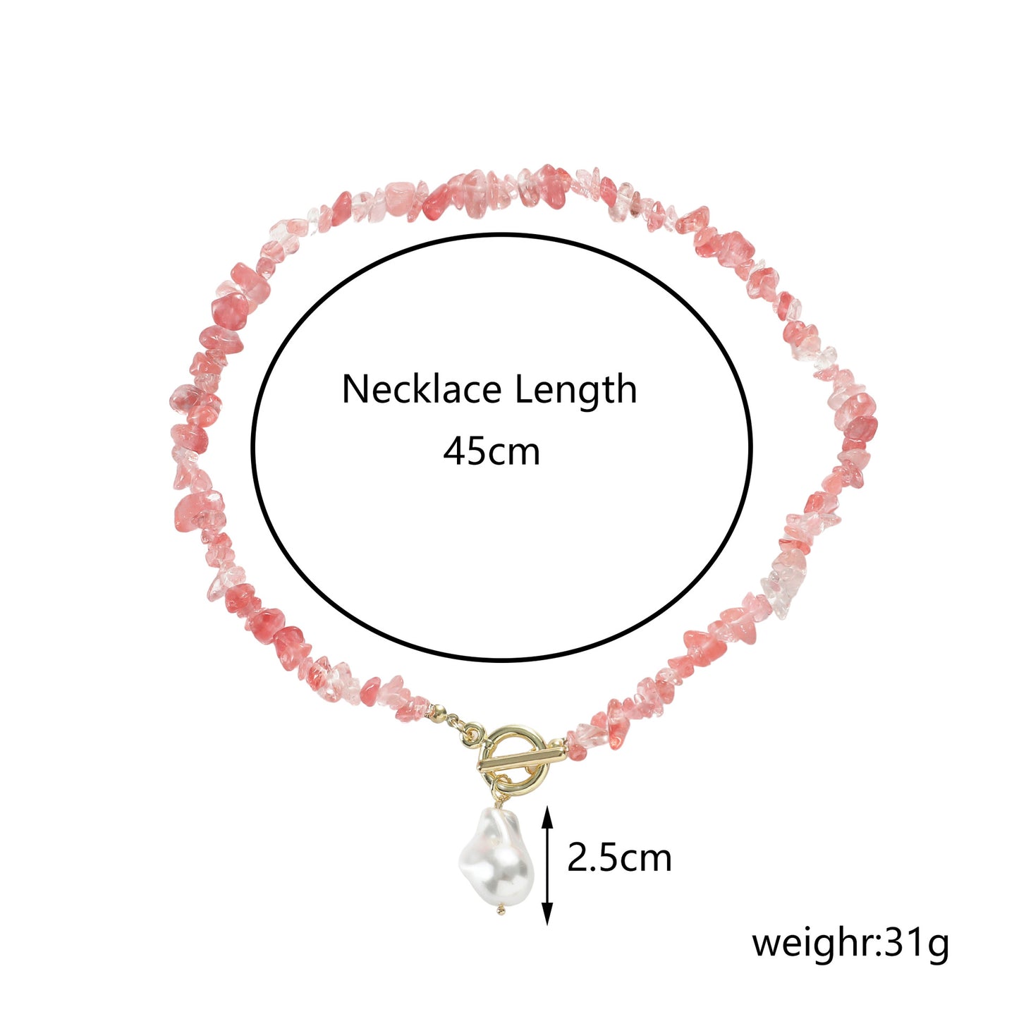 Women's Bohemian Color Gravel For Natural Stone Necklaces