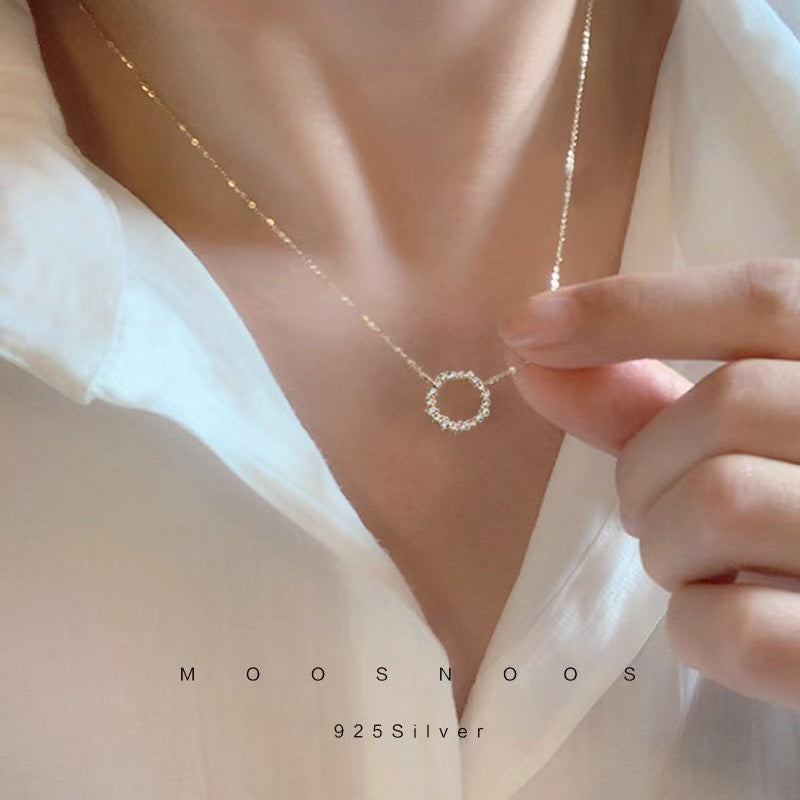 Gold-plated Blue Sea Legend Full Diamond Necklaces