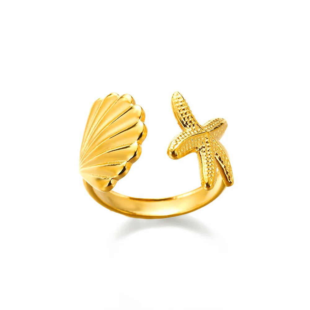 Women's Ocean Beach Series Shell Starfish For Rings