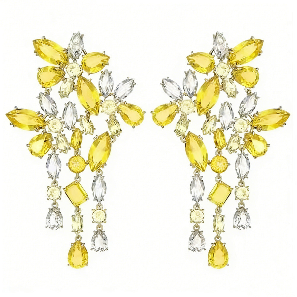 Candy Colorful Female Austrian Crystal Contrast Earrings