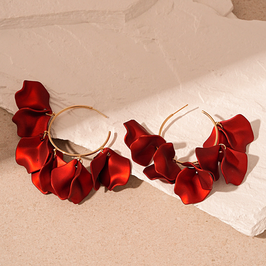 Women's Geometric Sier Pin Ear Fashionable Elegant Earrings