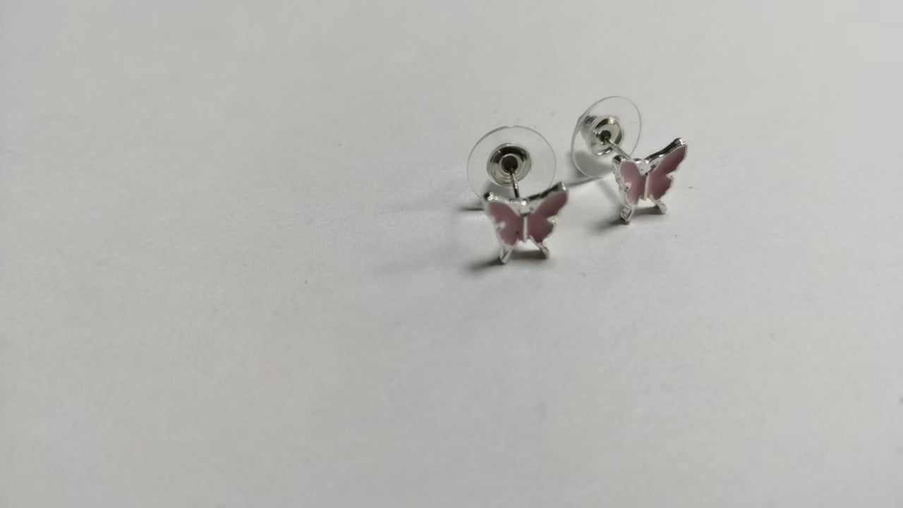 Pink Butterfly Female Minority Fashion High-grade Stud Earrings