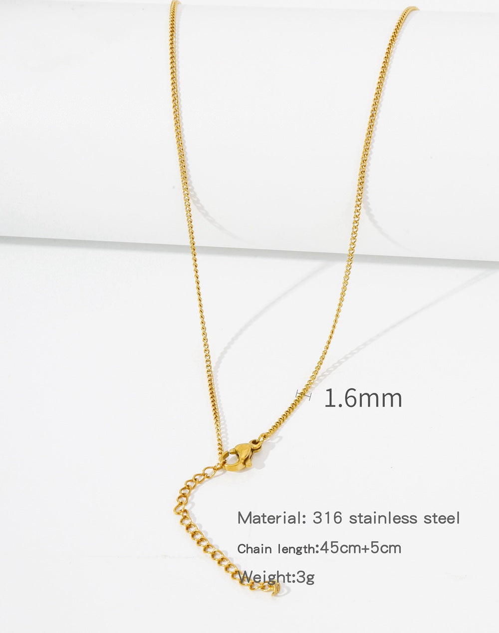 Steel Vacuum Vapor Plating Golden Chain O-shaped Hemp Flowers Necklaces