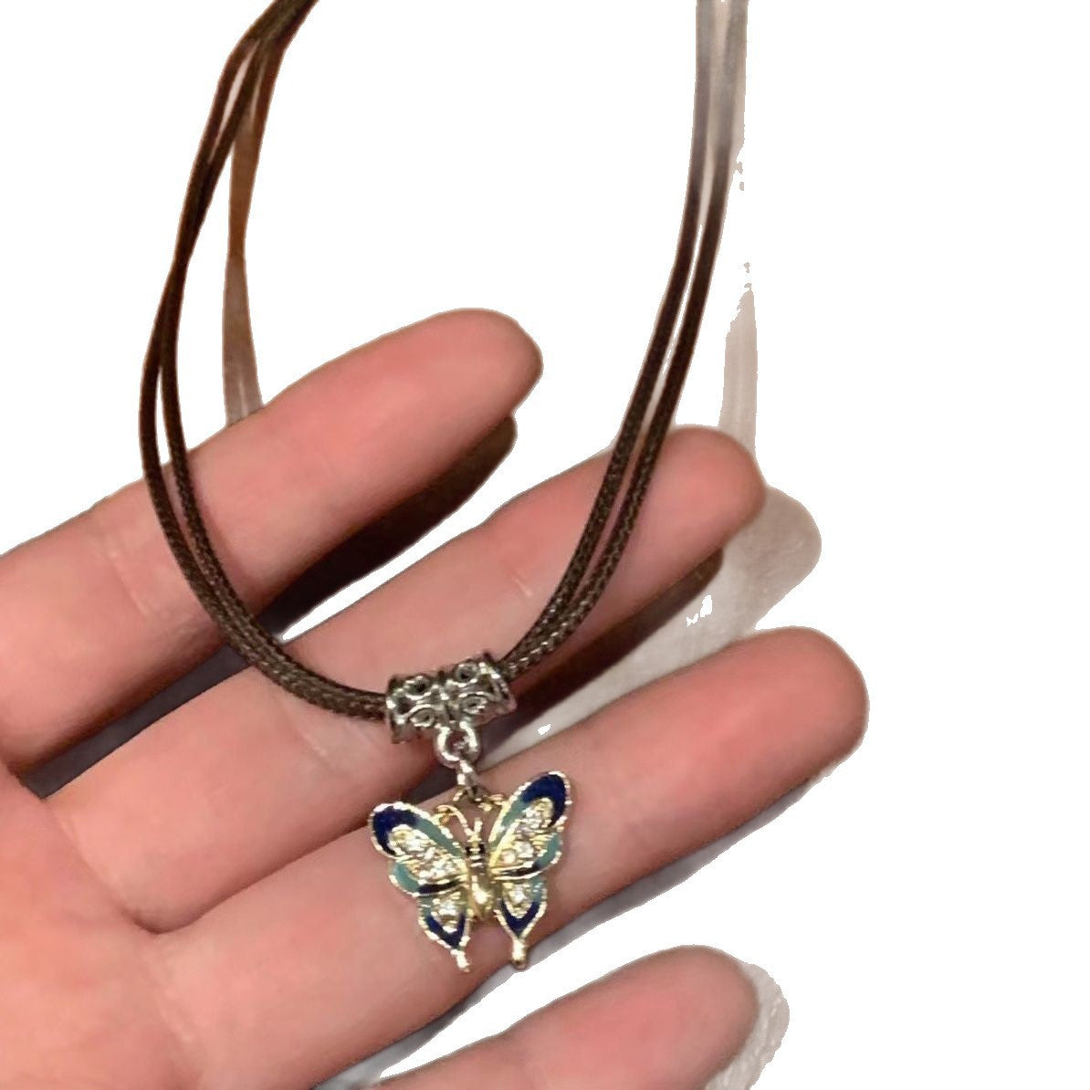 Women's Butterfly High-grade Leather Rope Collar Sweater Trendy Cool Necklaces