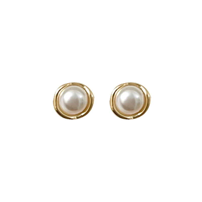 Women's Needle Simple And Compact Pearl Mini Short Earrings