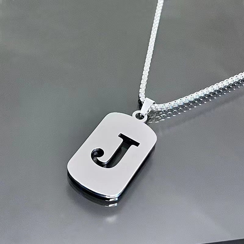 English Letter Titanium Steel Male Female Couple Clothing Necklaces