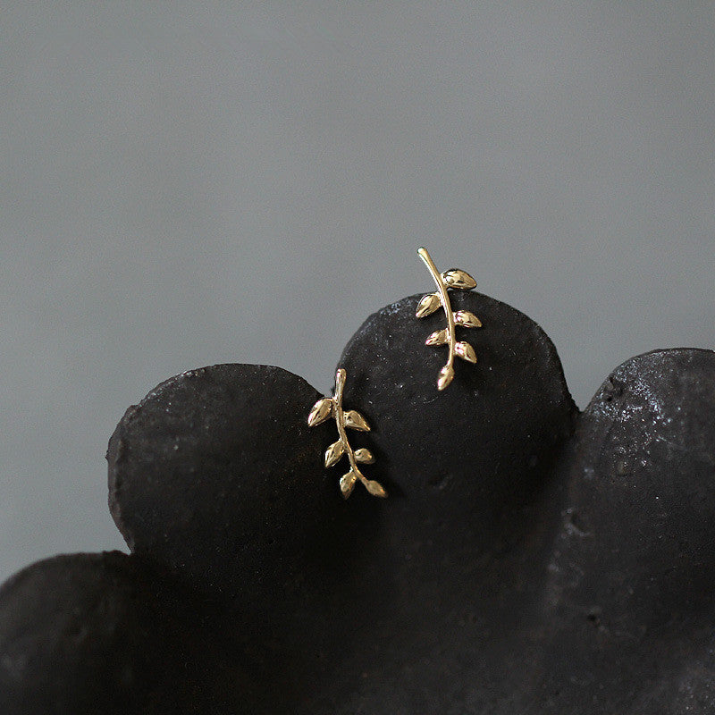 Sterling Sier Female Niche Design Simple Temperamental Branch Earrings