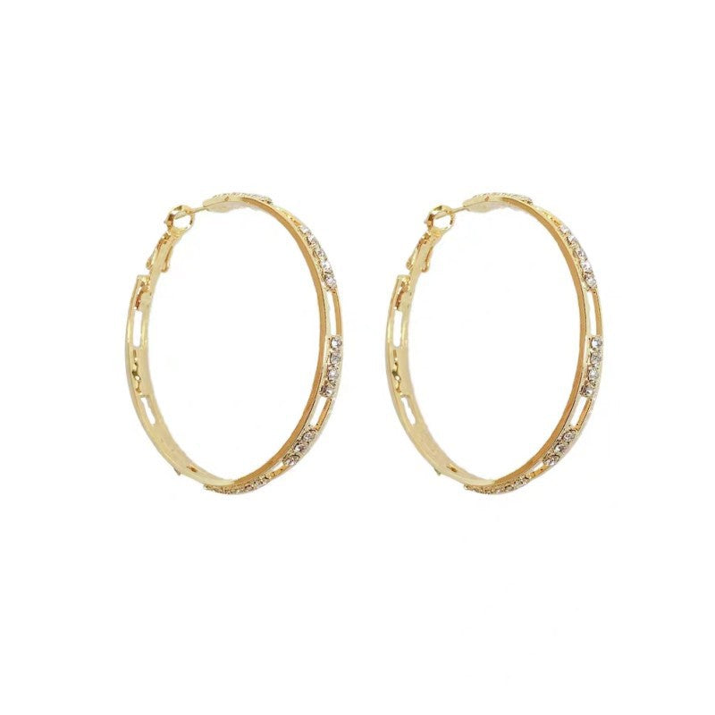 Women's Exaggerated Personalized Rhinestone Large Hoop Fashion Earrings