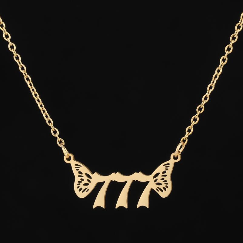 Stainless Steel Gold Plated Angel Digital Necklaces