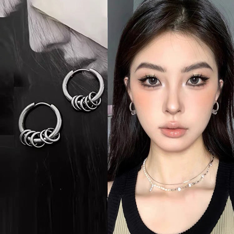 Circle Niche Design High-grade Cold Style Earrings