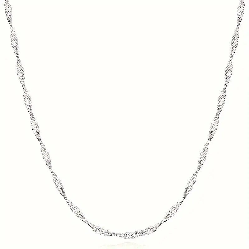 Women's Minimalist Choker Simple Water Wave Chain Necklaces