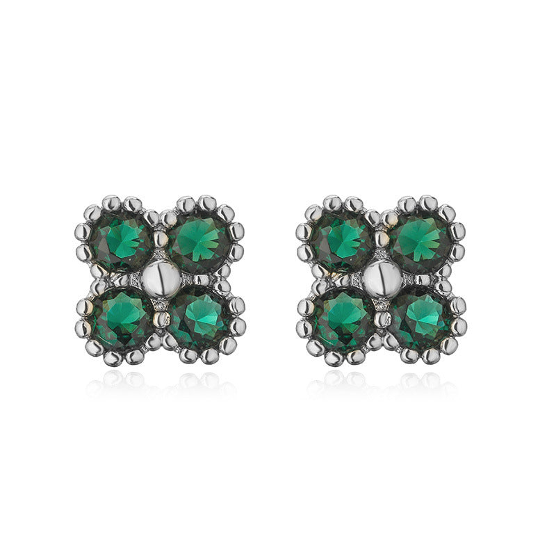 Women's Affordable Luxury Copper Inlaid Color Diamond Earrings