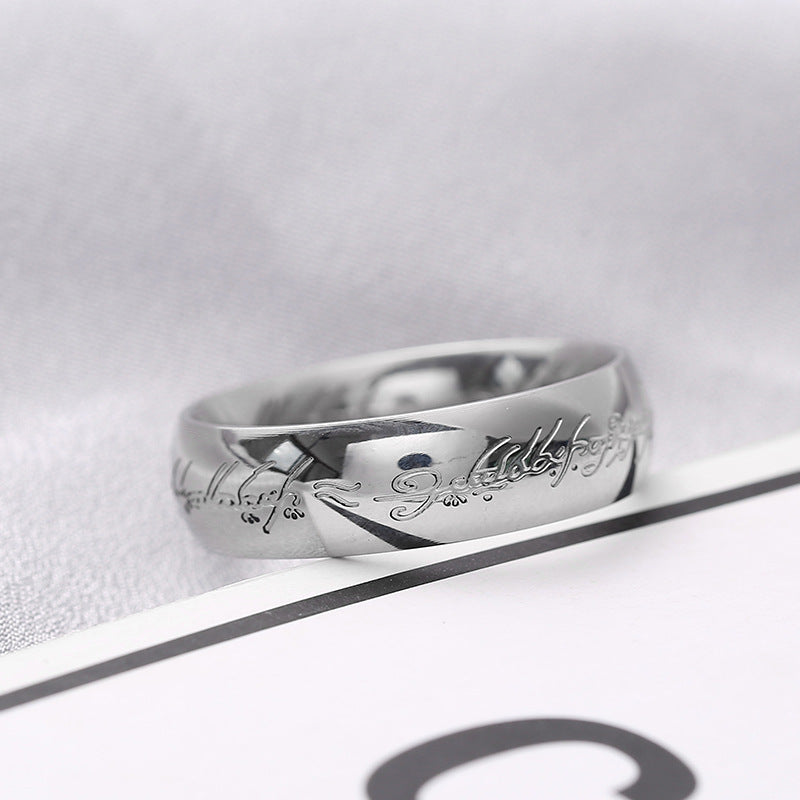Fashion Men's Titanium Steel Supreme Personality Ring
