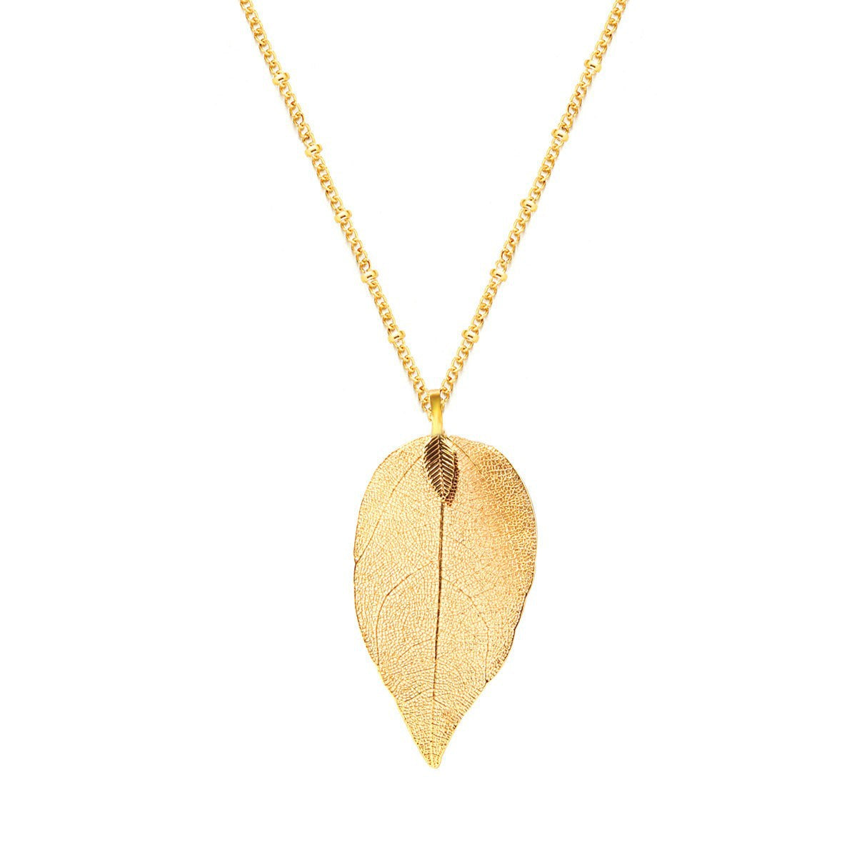 Women's Fashion Real Leaf Simple Hollow Leaves Necklaces