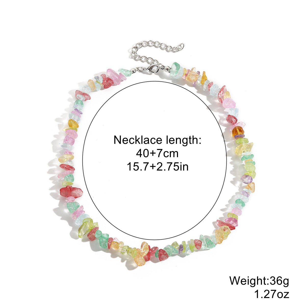 Women's Bohemian Color Gravel For Natural Stone Necklaces