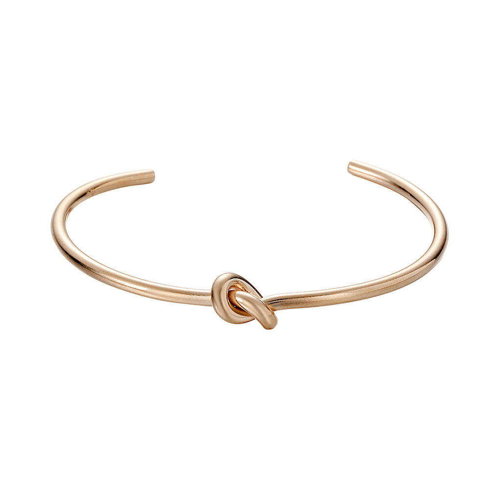 Men's Fashion Simple Titanium Steel Gold Plated Shaped Open Bracelets