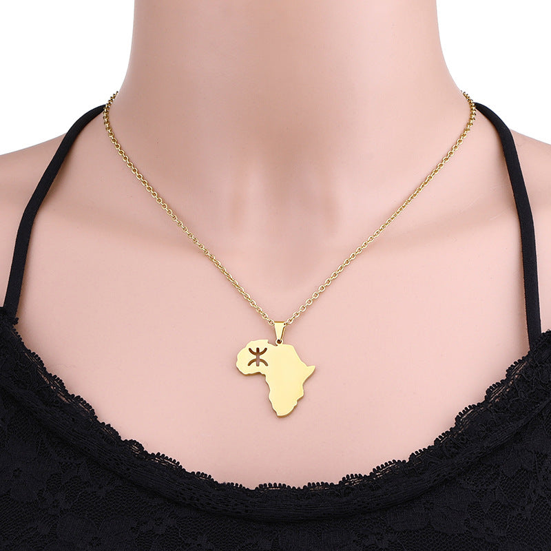 Women's & Men's Fashion National Style Africa Map Berber Necklaces