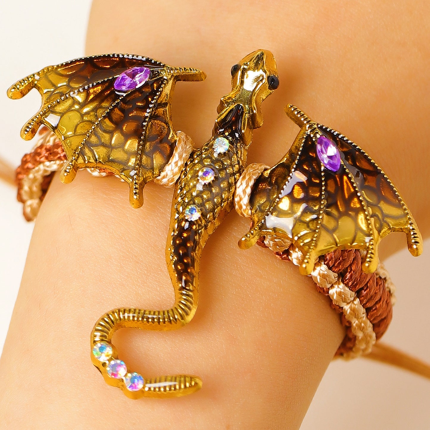 Men's Retro Colorful Oil Dragon Female Exaggerated Personalized Bracelet