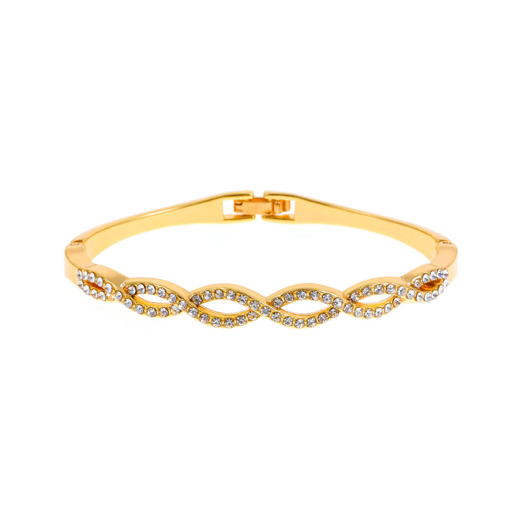 Popular Full Diamond Hollow Cross Geometric Fashion Simple Bracelet
