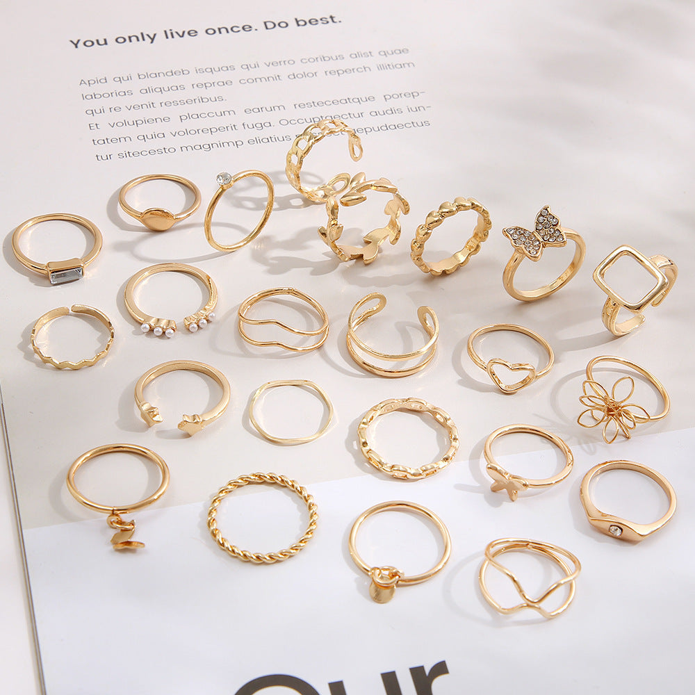 Creative Personality Geometry Metallic Twin Knuckle Ring