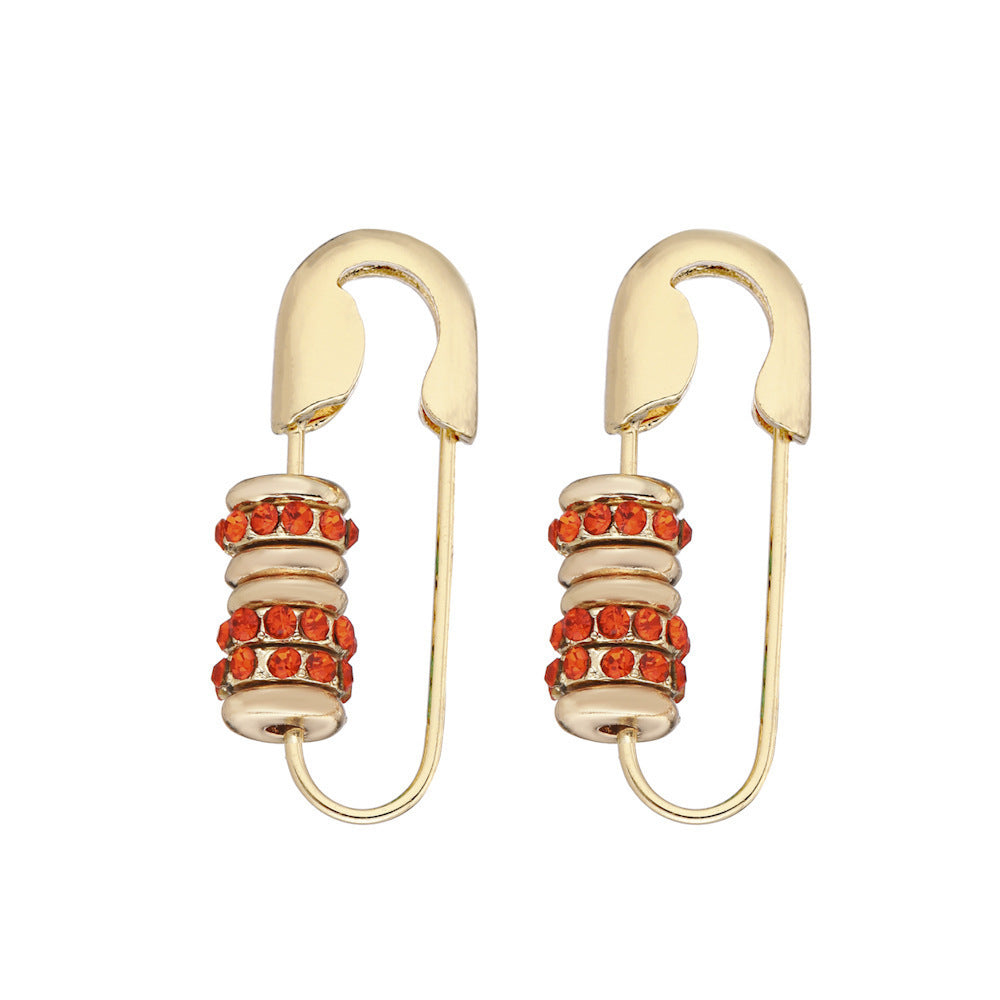 Clip Shape Copper Inlaid Zirconium Korean Earrings