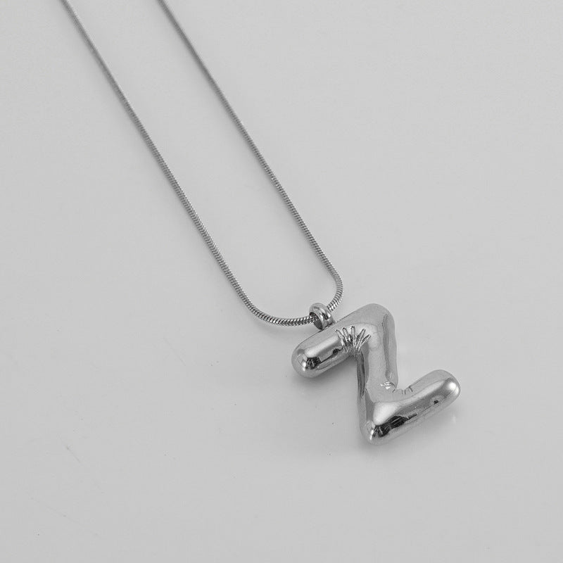 Bubble Letter Snake Bones Chain Titanium Steel Necklaces