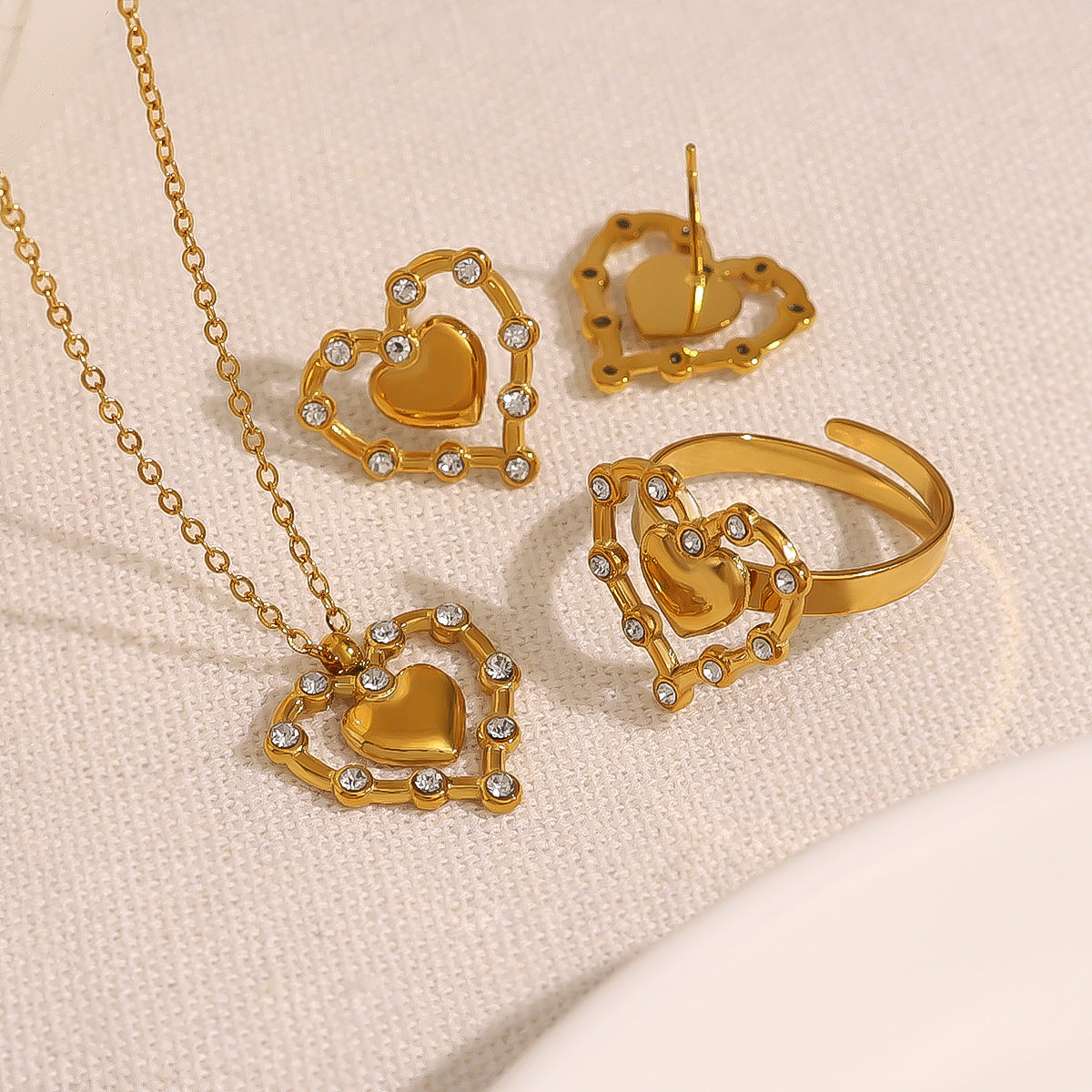 Diamond Simple French Hollow Glossy Double Necklaces