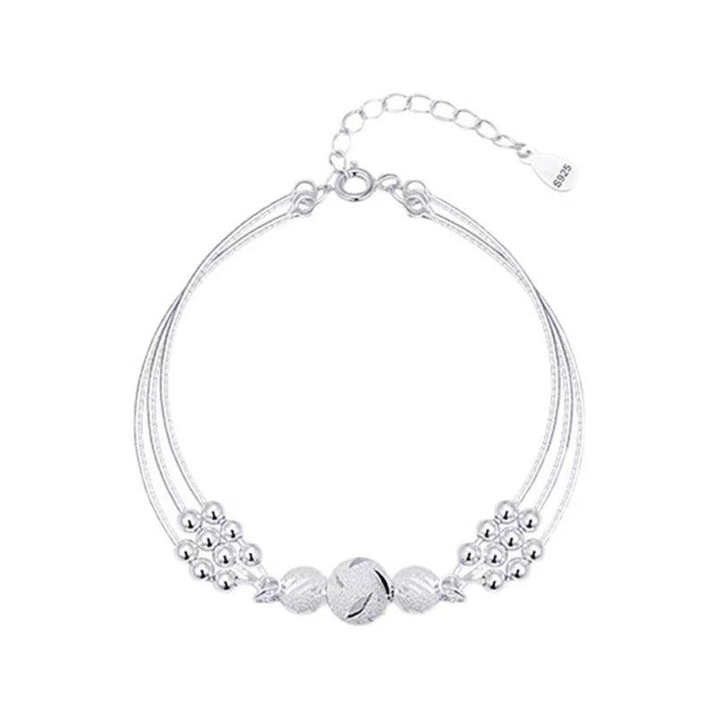 Women's Sier Electroplated Lucky Beads Birthday Gift For Bracelet