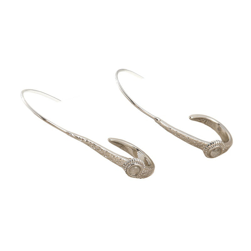 Morning Moon Copper Fashion Simple Zircon Earrings