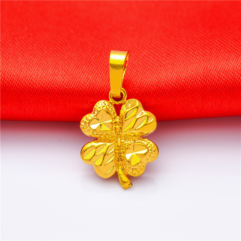 Women's Brass Gold Plated Alluvial Small Love Pendants