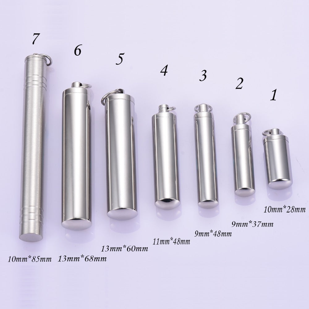 Stainless Steel Cylinder Perfume Bottle Urn Pendants