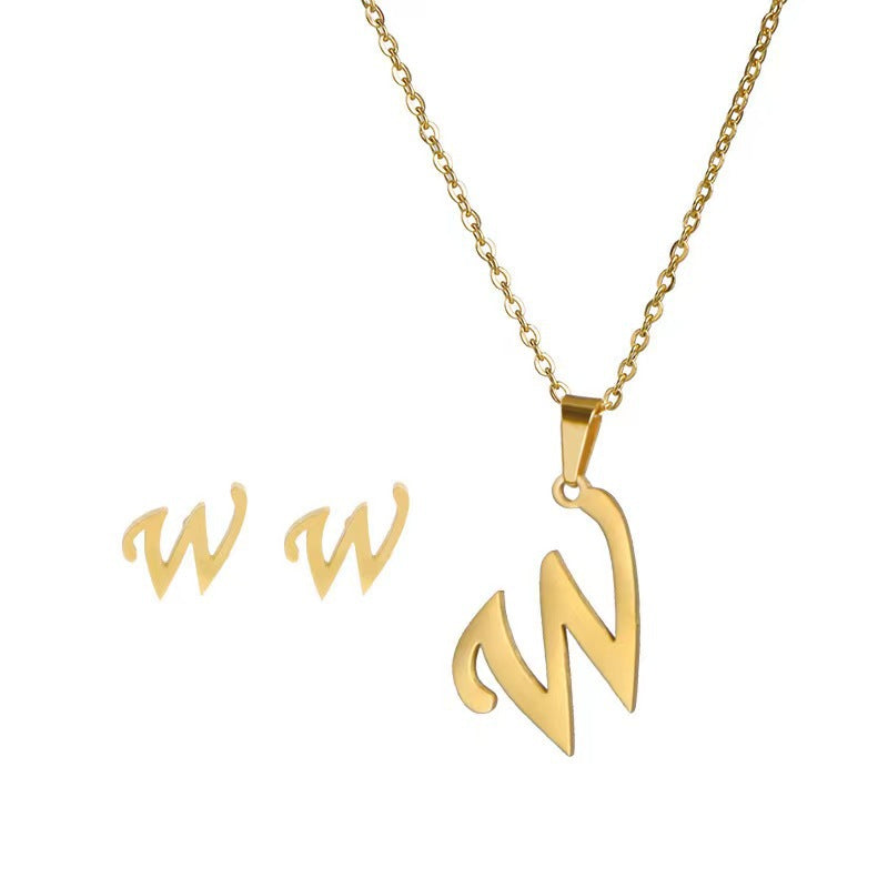 Fashion Letter Titanium Steel Letters Clothing Stainless Ornament Necklaces