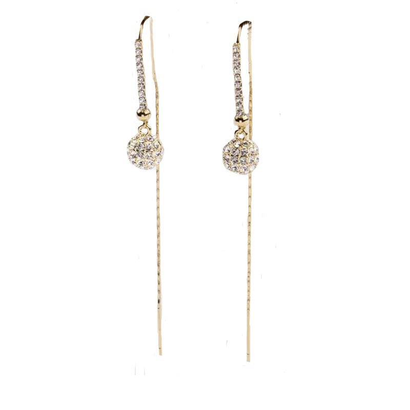 Trendy Niche Design Full Diamond Ball Female Temperament Ear Line