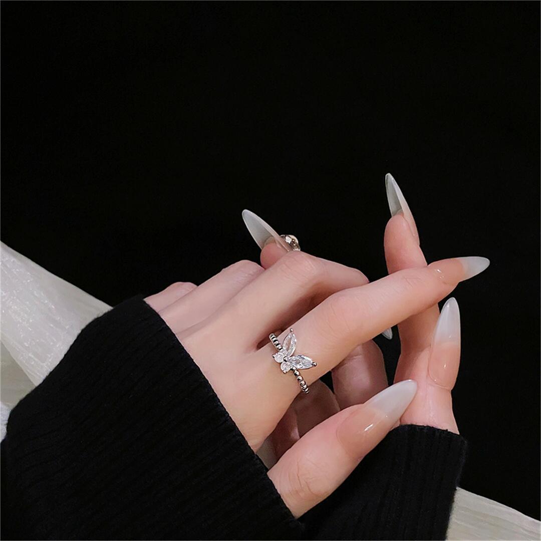 Luxury Flower Full Diamond Open-end Zircon Rings