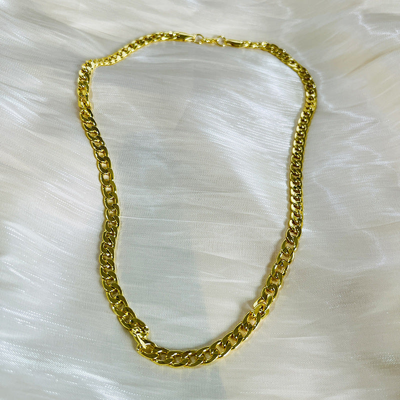 Men's Creative Trendy Gold Gold-plated Curb Necklaces