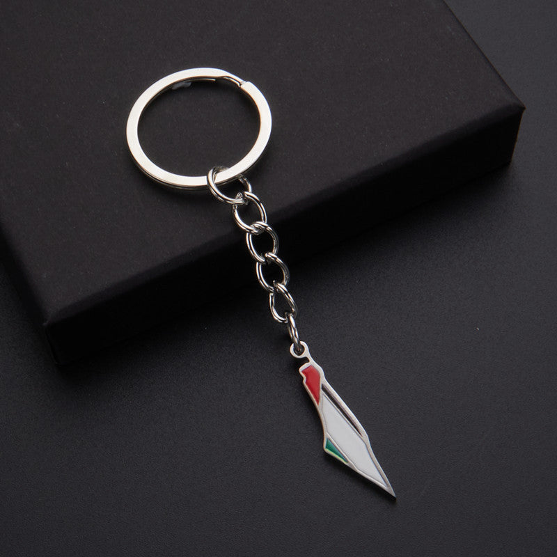 Oil Dripping Vintage Palestine Map Stainless Steel Necklaces