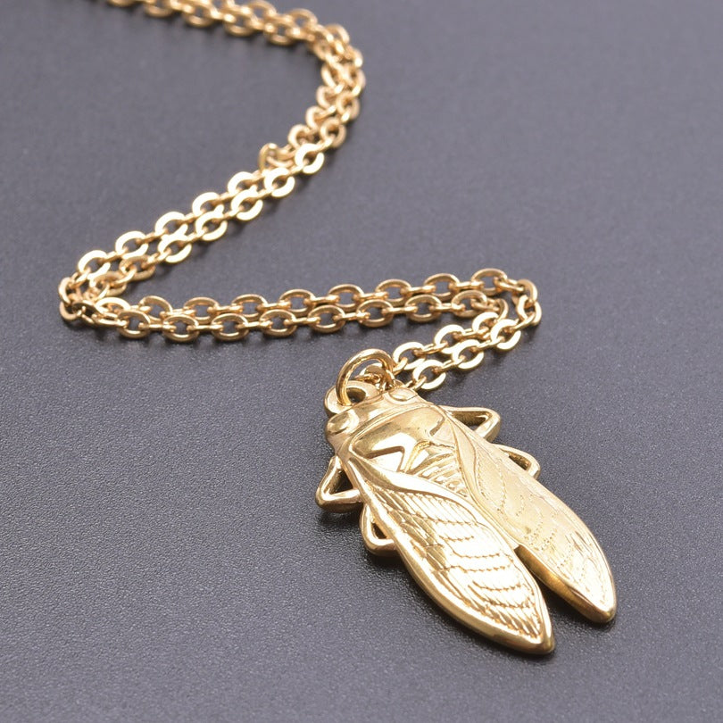 Golden Cicada Ornament Accessories Colorful Stainless Pendants