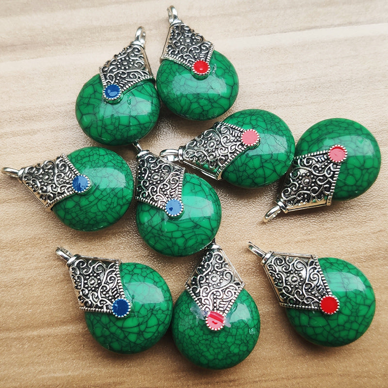 Beeswax Ethnic Style Tibetan Sier Color Bodhi Beads Pendants