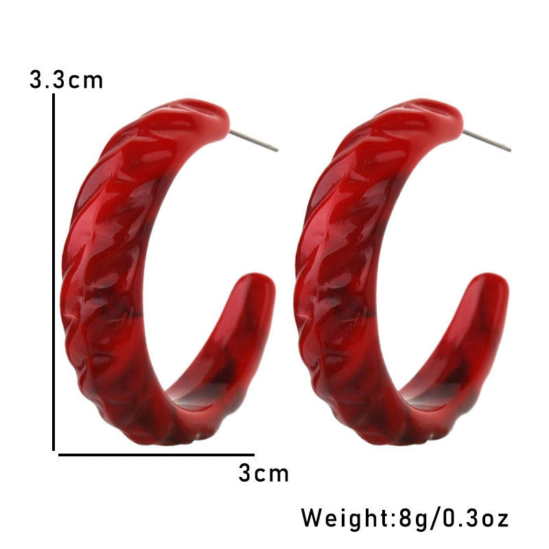 Women's Christmas For Vintage Wine Red Acrylic Earrings