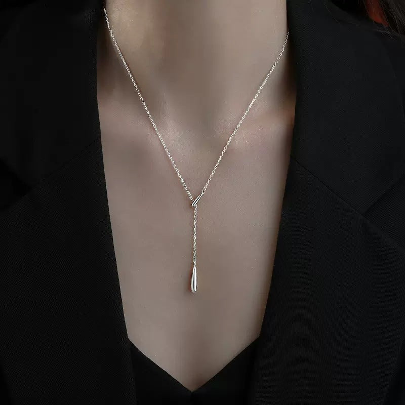 Women's Drop Design Sense Niche Korean Style Graceful Fashionable Simple Necklace