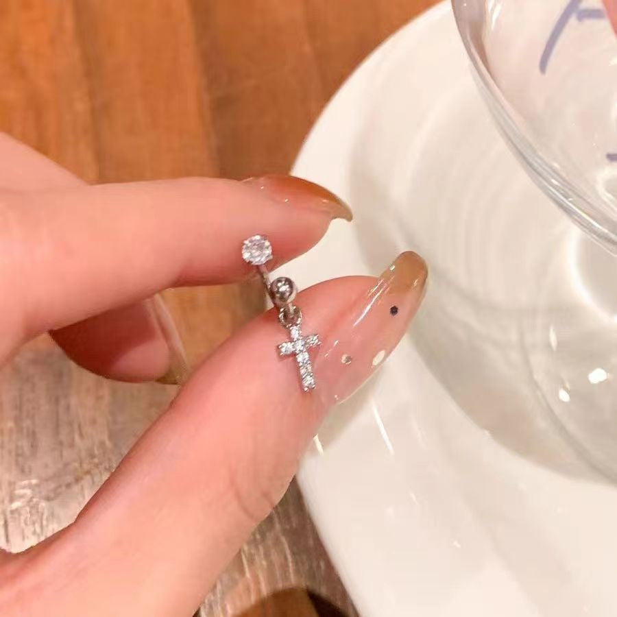 Steel Ear Bone Pin Girly Style Earrings