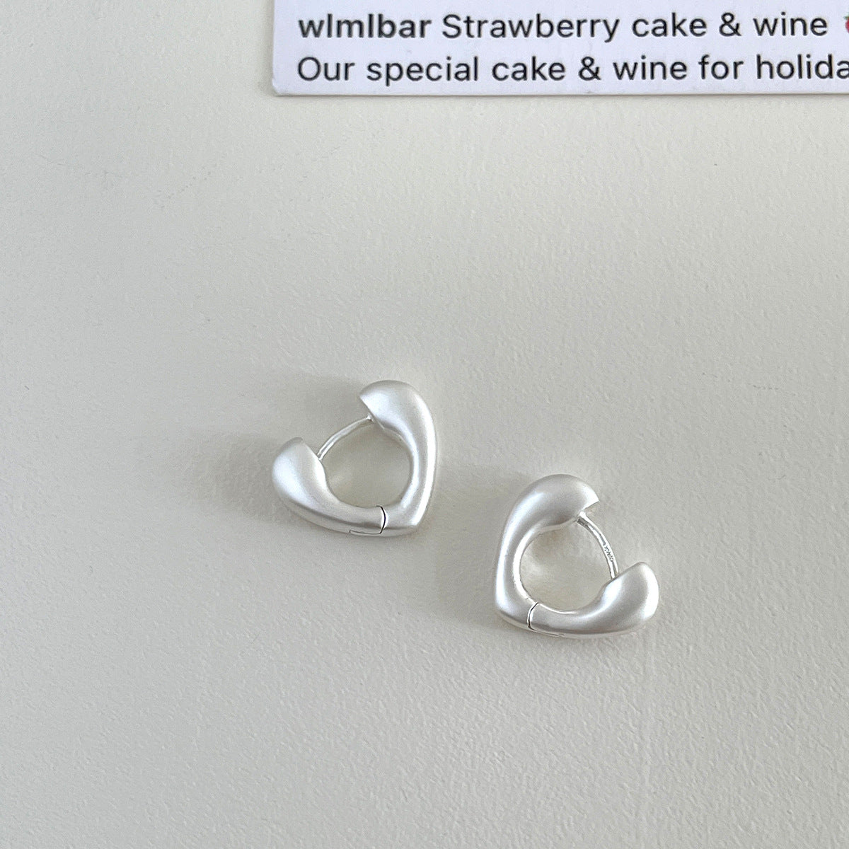 Women's Heart Exquisite Fashion Sier Needle Ear Clip Unique Beautiful Earrings