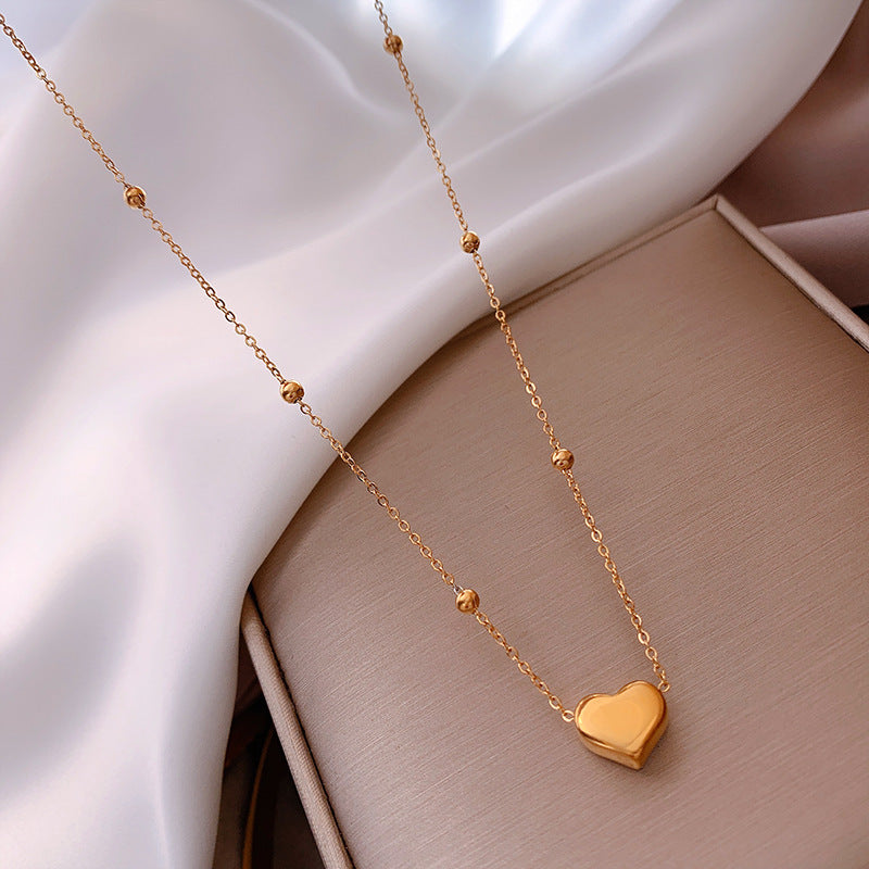 Women's Steel Colorfast Heart-shaped For Cold Style Simple Temperament Necklaces